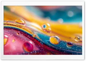 Macro WaterDrops on a Colorful Surface 4K UHD Wallpaper for Widescreen and UltraWide Desktop, UltraHD TV, Smartphone, Tablet