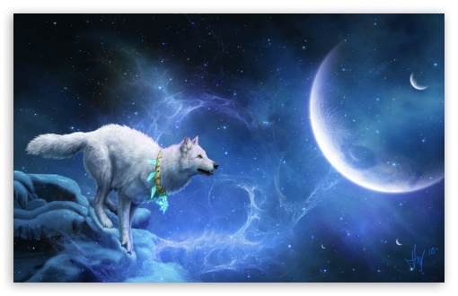 Magic White Wolf Ultra HD Desktop Background Wallpaper for 4K UHD TV ...