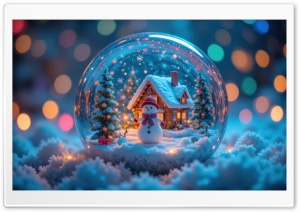Magical Christmas Snow Globe 4K UHD Wallpaper for Widescreen and UltraWide Desktop, UltraHD TV, Smartphone, Tablet