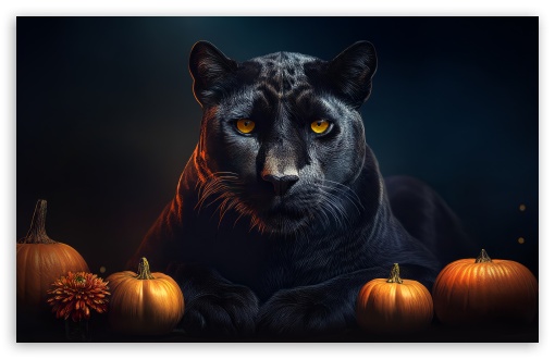 Majestic Black Panther Animal, Autumn UltraHD Wallpaper for UHD 16:9 ; HD 16:9 ; UltraWide 21:9 24:10 ; Widescreen 16:10 5:3 ; Fullscreen 4:3 5:4 3:2 ;