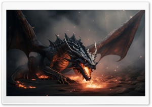 Majestic Dragon's Fury Ultra HD Wallpaper for 4K UHD Widescreen Desktop, Lockscreen, Screensaver, TV, Tablet, Smartphone