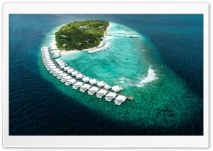 Maldives Island Resort Aerial View Ultra HD Wallpaper for 4K UHD Widescreen desktop, tablet & smartphone