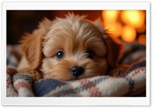 Maltipoo Puppy, Cozy Atmosphere 4K UHD Wallpaper for Widescreen and UltraWide Desktop, UltraHD TV, Smartphone, Tablet