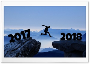Man Jumping from 2017 to 2018 Ultra HD Wallpaper for 4K UHD Widescreen desktop, tablet & smartphone