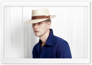 Man Model wearing a Panama Hat Ultra HD Wallpaper for 4K UHD Widescreen desktop, tablet & smartphone