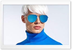 Man, Platinum Blonde Hair, Blue Sunglasses 4K UHD Wallpaper for Widescreen and UltraWide Desktop, UltraHD TV, Smartphone, Tablet