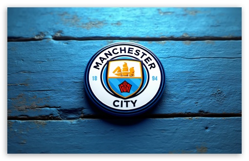 Manchester City Wooden Logo UltraHD Wallpaper for Widescreen 16:10 ;