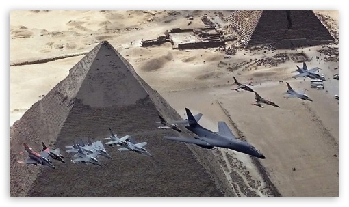 maneuvering over the pyramids 4K & 8K UltraHD Computer Background Wallpaper for : Tablet : Smartphone