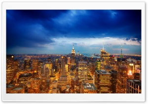 Manhattan Empire State Building Evening Ultra HD Wallpaper for 4K UHD Widescreen desktop, tablet & smartphone