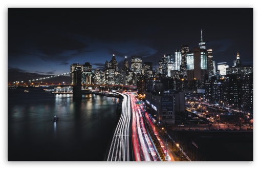 Manhattan, New York City, Night Ultra HD Desktop Background Wallpaper for  4K UHD TV : Widescreen & UltraWide Desktop & Laptop : Tablet : Smartphone