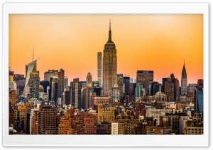 Manhattan, New York City, Sunrise 4K UHD Wallpaper for Widescreen and UltraWide Desktop, UltraHD TV, Smartphone, Tablet