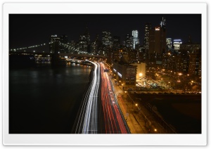 Manhattan Traffic At Night Ultra HD Wallpaper for 4K UHD Widescreen desktop, tablet & smartphone