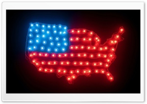 Map Of USA Made From Glowing Light Bulbs 4K UHD Wallpaper for Widescreen and UltraWide Desktop, UltraHD TV, Smartphone, Tablet