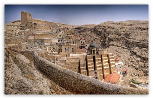 Mar Saba Monastery Greece UltraHD Wallpaper for HD 16:9 ; Widescreen 16:10 5:3 ; Fullscreen 4:3 3:2 ;