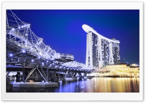 Marina Bay Sands Hotel, Singapore, Asia, Night Ultra HD Wallpaper for 4K UHD Widescreen desktop, tablet & smartphone