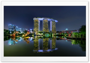 Marina Bay Sands Reflection At Dragonfly Lake 4K UHD Wallpaper for Widescreen and UltraWide Desktop, UltraHD TV, Smartphone, Tablet