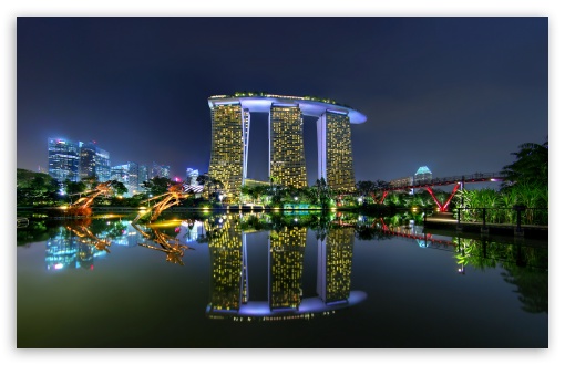 Marina Bay Sands Reflection At Dragonfly Lake UltraHD Wallpaper for UHD 16:9 ; HD 16:9 ; UltraWide 21:9 24:10 32:9 32:10 ; Widescreen 16:10 5:3 ; Fullscreen 4:3 5:4 3:2 ; Tablet 1:1 ; Mobile 9:16 10:16 2:3 3:5 3:4 ; Dual 16:10 5:3 16:9 4:3 5:4 3:2 ;