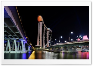 Marina Bay Sands Resort Night View, Singapore 4K UHD Wallpaper for Widescreen and UltraWide Desktop, UltraHD TV, Smartphone, Tablet