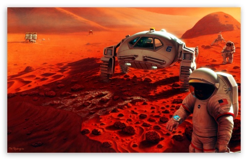 Mars Exploration Artwork 4K UHD Wallpaper for Widescreen and UltraWide Desktop, UltraHD TV, Smartphone, Tablet Mars Exploration Artwork UltraHD Wallpaper for UHD 16:9 ; HD 16:9 ; Widescreen 16:10 5:3 ;