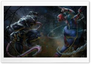 Marvel Comics Spider-Man vs Venom artwork Ultra HD Wallpaper for 4K UHD Widescreen desktop, tablet & smartphone