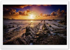 Marvelous Rock Formations In The World, Devon, Sunset Ultra HD Wallpaper for 4K UHD Widescreen desktop, tablet & smartphone