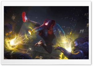 Marvels Spider-Man Miles Morales, VideoGame, Fighting Scene 4K UHD Wallpaper for Widescreen and UltraWide Desktop, UltraHD TV, Smartphone, Tablet