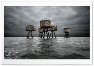 Maunsell Forts In The Thames Estuary, England Ultra HD Wallpaper for 4K UHD Widescreen desktop, tablet & smartphone