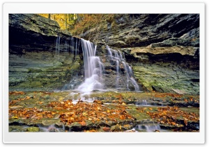 McCormicks Creek State Park In Autumn, Indiana Ultra HD Wallpaper for 4K UHD Widescreen desktop, tablet & smartphone