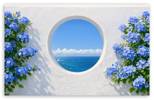 Mediterranean Sea View Window UltraHD Wallpaper for UHD 16:9 ; HD 16:9 ; UltraWide 21:9 24:10 ; Widescreen 16:10 ; Tablet 1:1 ; Mobile 9:16 9:19.5 9:20 9:21 9:22 ;