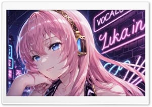 Megurine Luka Aesthetic Vocaloid Anime Art 4K UHD Wallpaper for Widescreen and UltraWide Desktop, UltraHD TV, Smartphone, Tablet