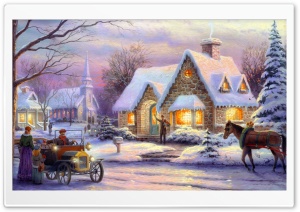 Memories Of Christmas by Thomas Kinkade Ultra HD Wallpaper for 4K UHD Widescreen desktop, tablet & smartphone