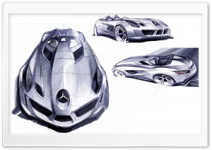 Mercedes Benz SLR Sketches Ultra HD Wallpaper for 4K UHD Widescreen desktop, tablet & smartphone