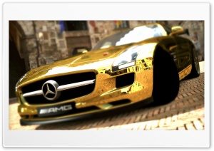 Mercedes Benz SLS AMG Gold Ultra HD Wallpaper for 4K UHD Widescreen desktop, tablet & smartphone