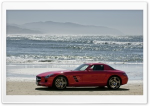 Mercedes Benz SLS On The Beach Ultra HD Wallpaper for 4K UHD Widescreen desktop, tablet & smartphone