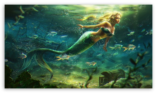 mermaid by anotherwanderer 4K UHD Background Wallpaper for UltraHD Desktop and TV : Smartphone and Tablet Devices