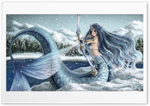 Mermaid Painting Art Ultra HD Wallpaper for 4K UHD Widescreen desktop, tablet & smartphone