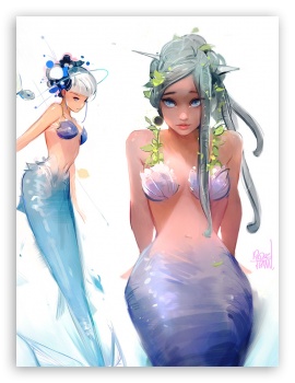 mermaid sketch 2 UltraHD Wallpaper for Mobile 4:3 5:4 - UXGA XGA SVGA QSXGA SXGA ;