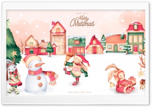 Merry Christmas And Happy New Year Wishes 4K UHD Wallpaper for Widescreen and UltraWide Desktop, UltraHD TV, Smartphone, Tablet