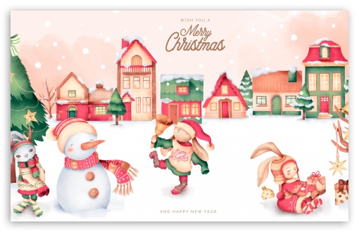 Merry Christmas And Happy New Year Wishes UltraHD Wallpaper for UHD 16:9 ; HD 16:9 ; UltraWide 21:9 24:10 32:9 32:10 ; Widescreen 16:10 ; Fullscreen 5:4 ; Dual 16:10 5:3 16:9 4:3 5:4 3:2 ;