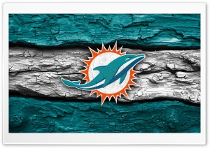 Miami Dolphins Wooden Logo 4K UHD Wallpaper for Widescreen and UltraWide Desktop, UltraHD TV, Smartphone, Tablet
