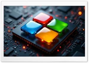 Microsoft 3D Logo 4K UHD Wallpaper for Widescreen and UltraWide Desktop, UltraHD TV, Smartphone, Tablet