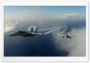 Military Aircrafts Flying Over Pacific Ocean Ultra HD Wallpaper for 4K UHD Widescreen desktop, tablet & smartphone