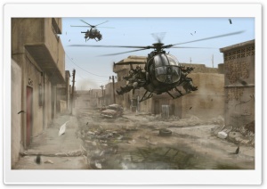 Military Helicopter Artwork Ultra HD Wallpaper for 4K UHD Widescreen desktop, tablet & smartphone