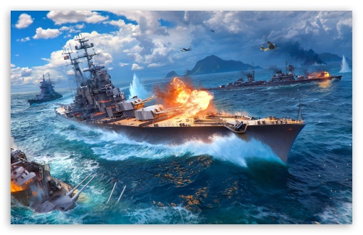 Military Ship Firing Up Artwork UltraHD Wallpaper for UHD 16:9 ; HD 16:9 ; UltraWide 21:9 24:10 ; Widescreen 16:10 5:3 ; Fullscreen 4:3 5:4 3:2 ; Dual 4:3 5:4 ;