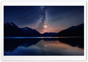 Milky Way Mountains Landscape by Yakub Nihat Ultra HD Wallpaper for 4K UHD Widescreen desktop, tablet & smartphone