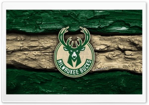 Milwaukee Bucks Wooden Logo 4K UHD Wallpaper for Widescreen and UltraWide Desktop, UltraHD TV, Smartphone, Tablet