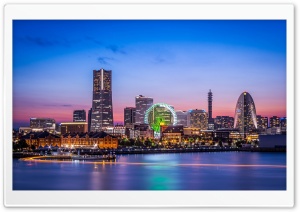 Minato Mirai 21 central business district of Yokohama, Japan 4K UHD Wallpaper for Widescreen and UltraWide Desktop, UltraHD TV, Smartphone, Tablet