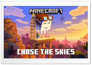 Minecraft Chase the Skies 2025 Video Game 4K UHD Wallpaper for Widescreen and UltraWide Desktop, UltraHD TV, Smartphone, Tablet