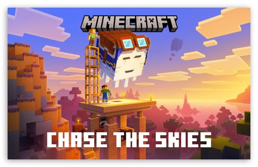 Minecraft Chase the Skies 2025 Video Game UltraHD Wallpaper for UHD 16:9 ; HD 16:9 ; UltraWide 21:9 24:10 32:9 32:10 ; Widescreen 16:10 5:3 ; Fullscreen 4:3 5:4 3:2 ; Dual 16:10 5:3 16:9 4:3 5:4 3:2 ;