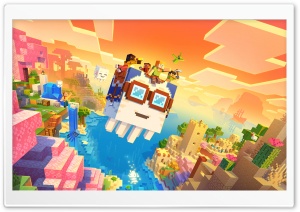 Minecraft Chase the Skies 2025 Video Game Key Art 4K UHD Wallpaper for Widescreen and UltraWide Desktop, UltraHD TV, Smartphone, Tablet